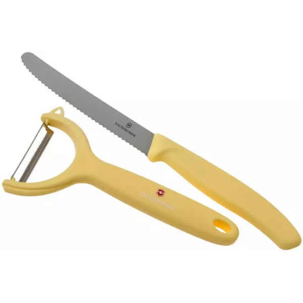 Victorinox SwissClassic 6.7116.23L82 Set de 2 couteaux à légumes, jaune