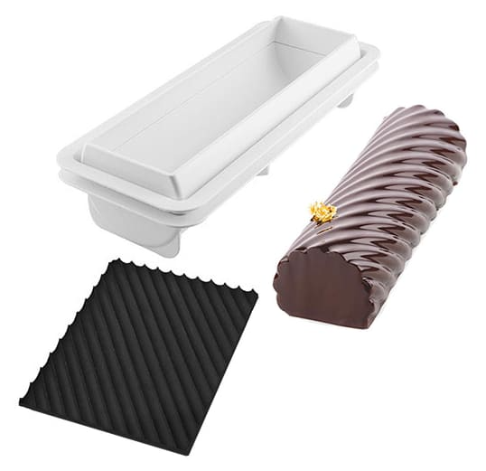 Moule à bûche et tapis torsadé