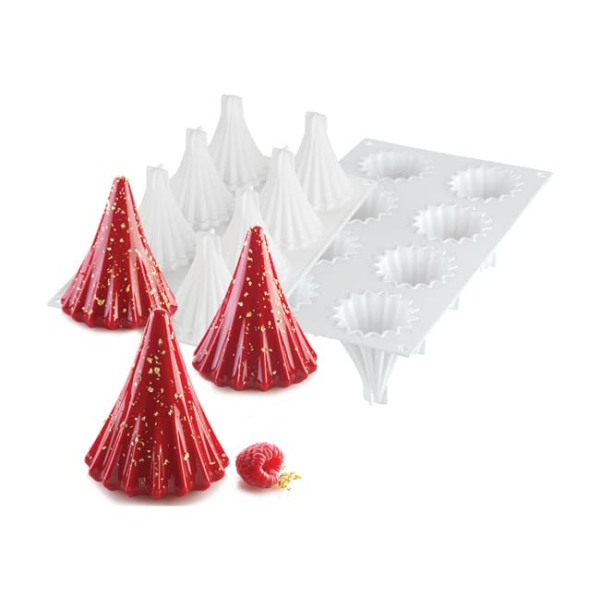 Moule silicone 8 sapins coniques