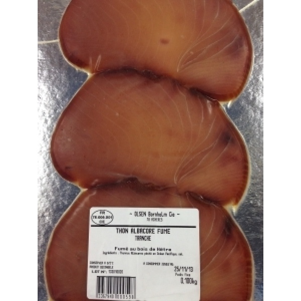 Thon fumé Albacore plaque traiteur 100g