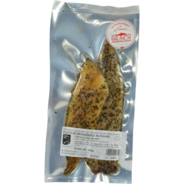 Maquereaux fumés au poivre 2 filet en sachet de 200g